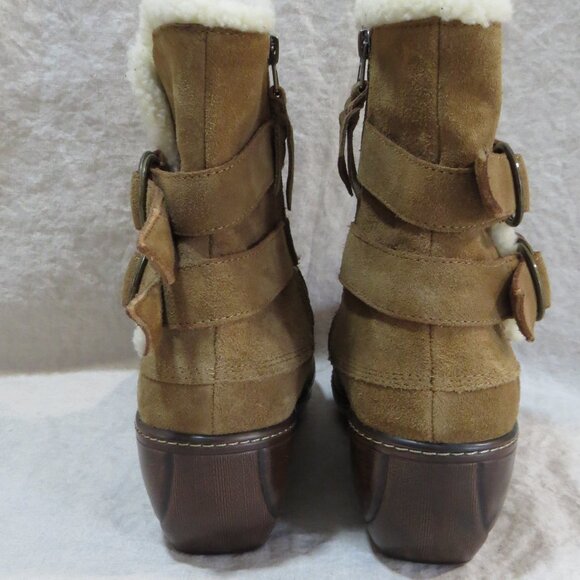 SoftWalk Manchester Suede Leather Boots With Faux Shearling Trim SIZE 8.5 - Picture 6 of 12